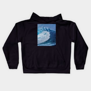 Big Blue Ocean Wave Kids Hoodie